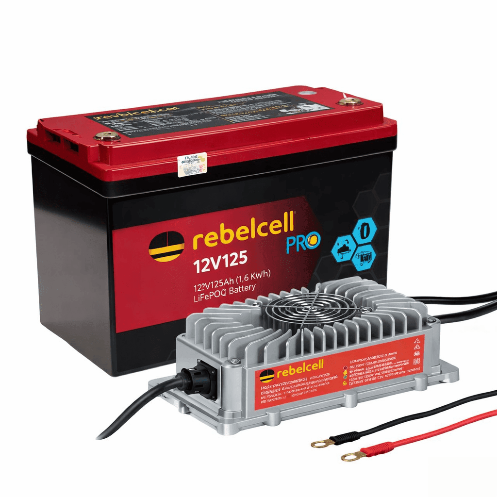 12V125 PRO LifePo4 (1,6 kWh) cu încărcător 14.6V35A PRO LiFePO4 impermeabil