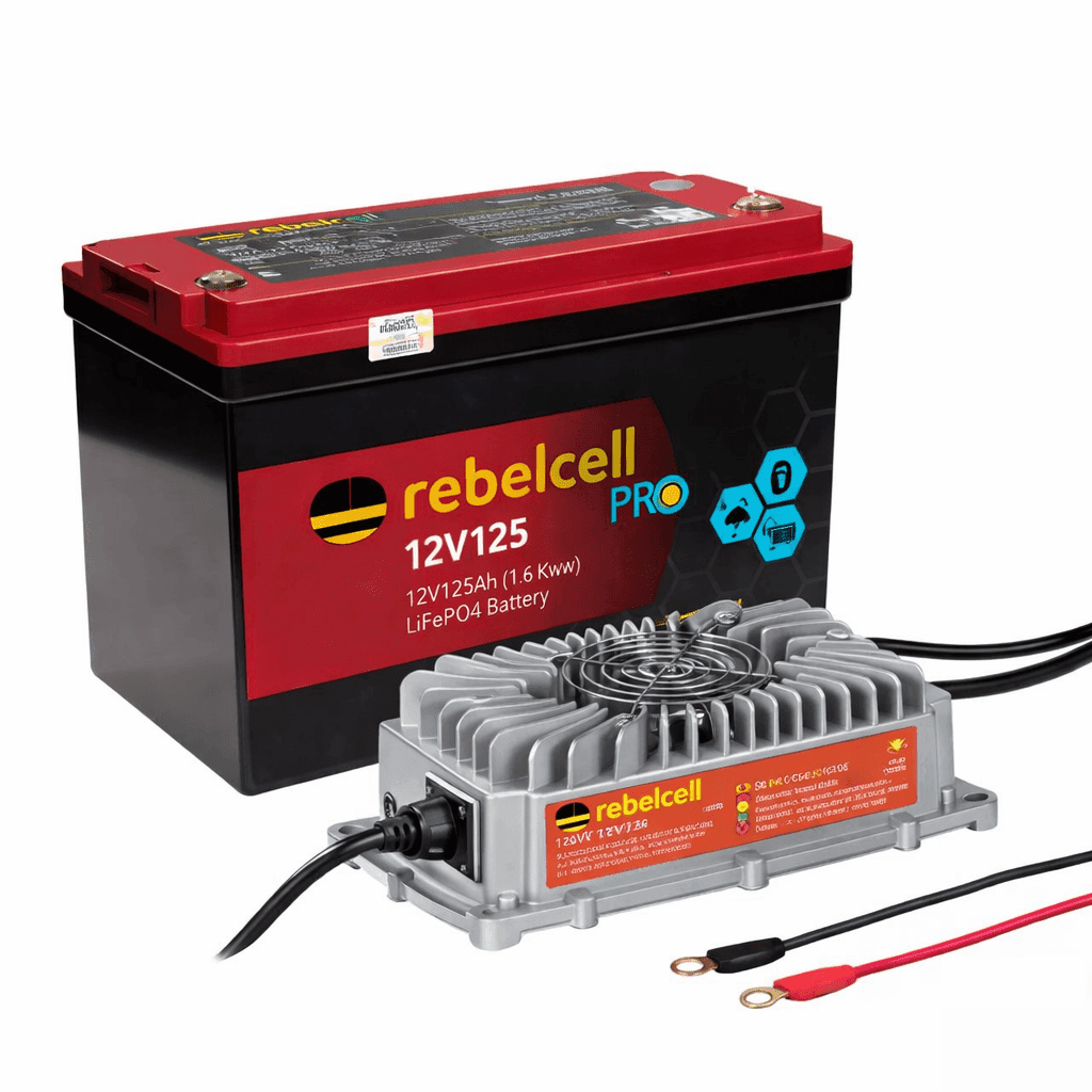 12V125 PRO LifePo4 (1,6 kWh) cu încărcător 14.6V20A LiFePO4 impermeabil
