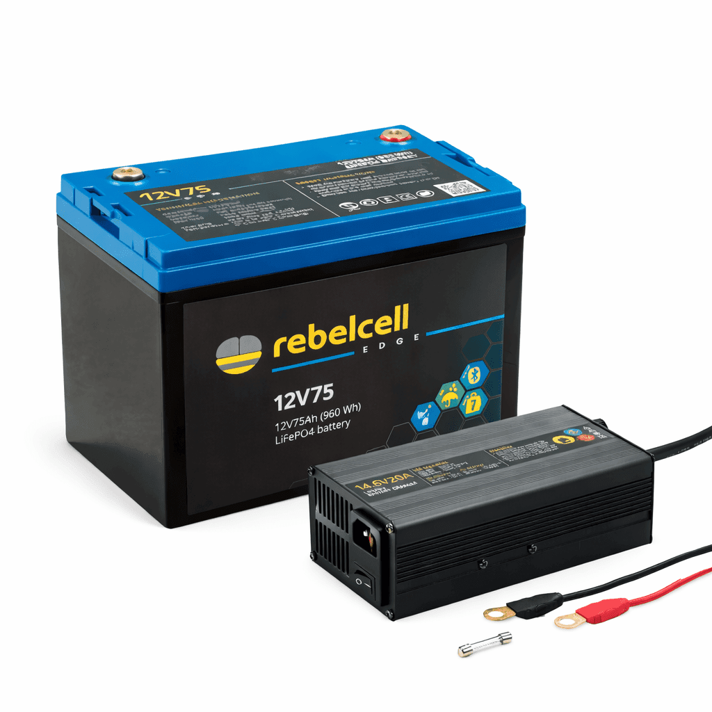 12V75 EDGE (960 Wh) cu încărcător 14.6V20A LiFePO4