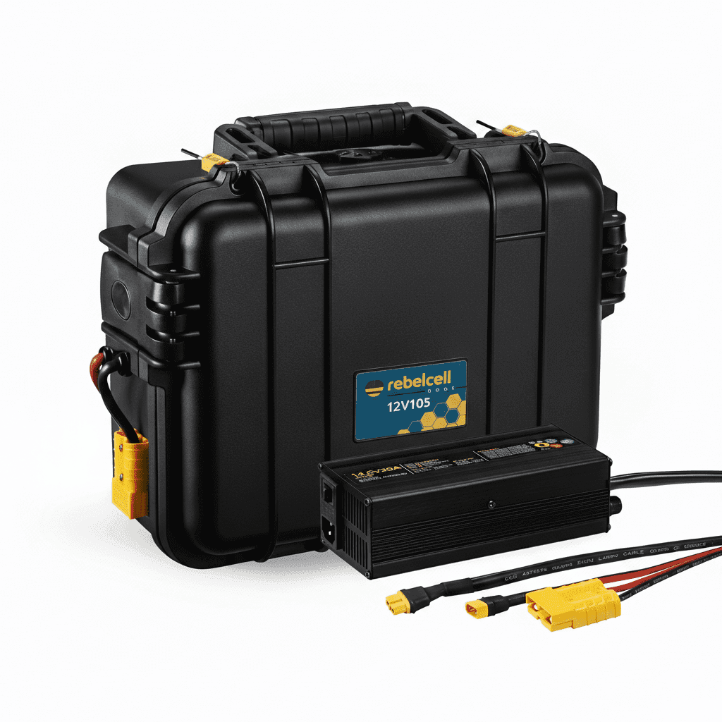 Outdoorbox EDGE 12.105 cu încărcător 14.6V20A LiFePO4 cu XT60